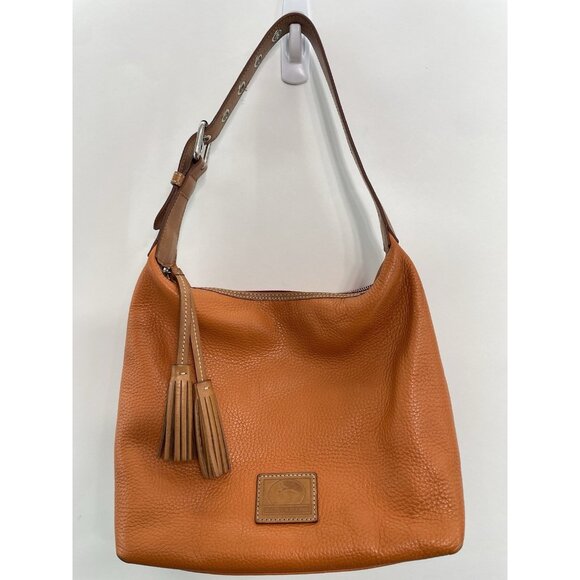 Dooney & Bourke Paige Sac Shoulder Bag Purse Zip Top Pebbled Leather Orange - Picture 1 of 14